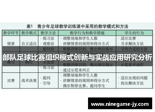 部队足球比赛组织模式创新与实战应用研究分析